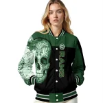colorado state rams intricate skull green black varsity jacket best selling