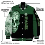 colorado state rams intricate skull green black varsity jacket best selling