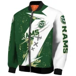 colorado state rams ripped bolt green white bomber jacket best selling