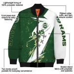 colorado state rams ripped bolt green white bomber jacket best selling