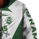 colorado state rams ripped bolt green white bomber jacket best selling