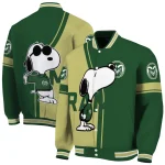 colorado state rams snoopy attitude green varsity jacket best selling