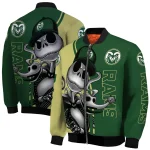 colorado state rams spooky grin green bomber jacket best selling