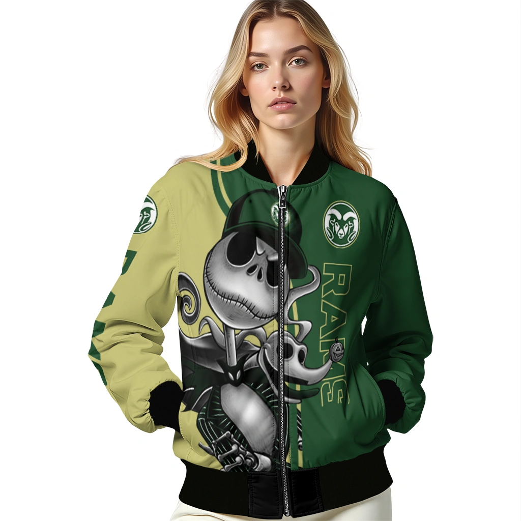 colorado state rams spooky grin green bomber jacket latest model colorado state rams spooky grin green bomber jacket latest model