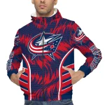 columbus blue jackets dynamic heat wave navy blue windbreaker jacket best selling