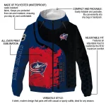 columbus blue jackets hex grid texture navy blue black windbreaker jacket best selling