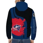 columbus blue jackets hex grid texture navy blue black windbreaker jacket best selling