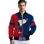 columbus blue jackets snoopy attitude navy blue bomber jacket best selling