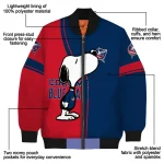 columbus blue jackets snoopy attitude navy blue bomber jacket best selling