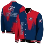columbus blue jackets urban mark navy blue varsity jacket best selling