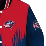 columbus blue jackets urban mark navy blue varsity jacket best selling