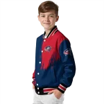 columbus blue jackets urban mark navy blue varsity jacket best selling