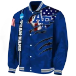 custom air force falcons usa flag claws blue varsity jacket best selling