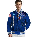 custom air force falcons usa flag claws blue varsity jacket best selling