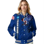custom air force falcons usa flag claws blue varsity jacket best selling