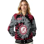 custom alabama crimson tide burst splatter crimson varsity jacket best selling