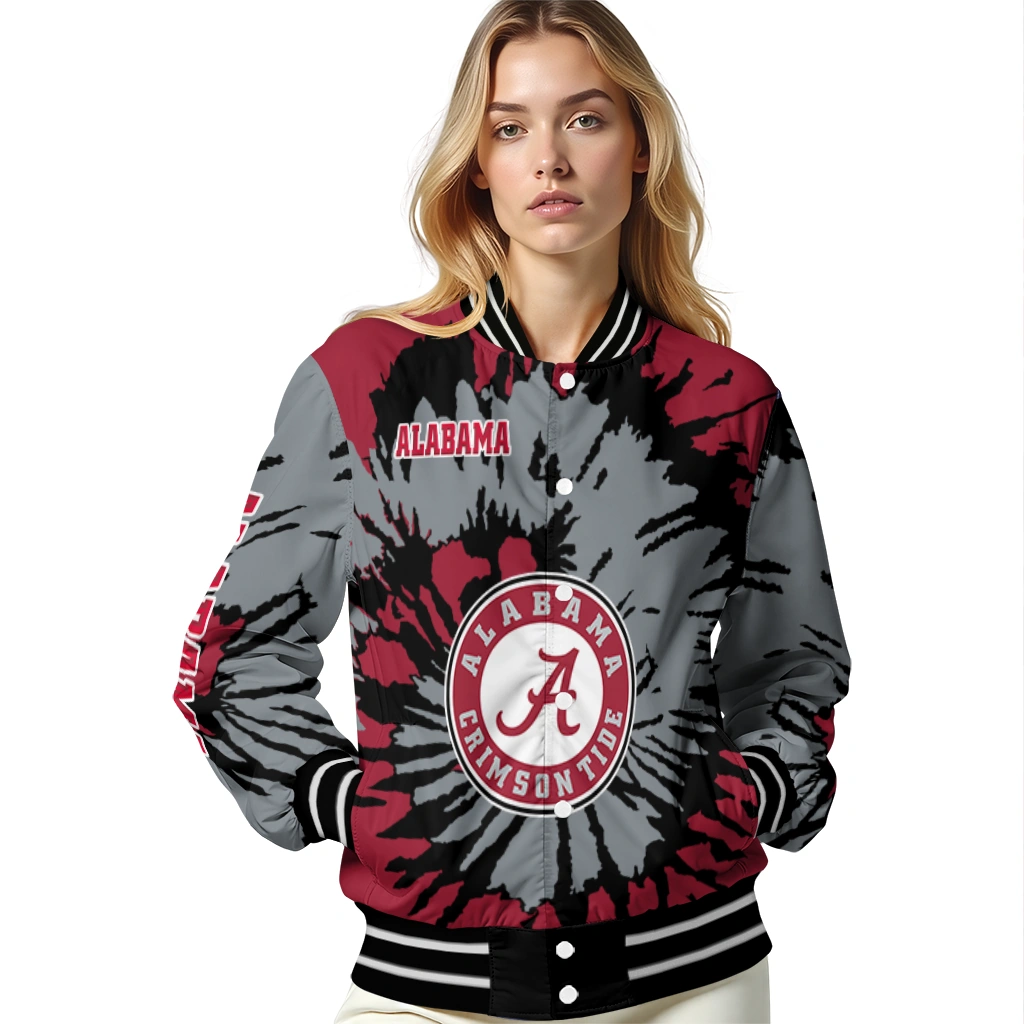 custom alabama crimson tide burst splatter crimson varsity jacket latest model custom alabama crimson tide burst splatter crimson varsity jacket latest model