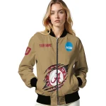 custom alabama crimson tide claw effect beige bomber jacket best selling