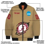 custom alabama crimson tide claw effect beige bomber jacket best selling
