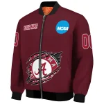 custom alabama crimson tide claw mark crimson bomber jacket best selling