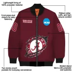 custom alabama crimson tide claw mark crimson bomber jacket best selling