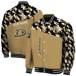 custom anaheim ducks flag scratch effect gold varsity jacket best selling