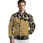 custom anaheim ducks flag scratch effect gold varsity jacket best selling