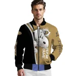 custom anaheim ducks snoopy head gold bomber jacket best selling