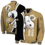 custom anaheim ducks snoopy head gold varsity jacket best selling
