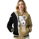 custom anaheim ducks snoopy head gold varsity jacket best selling