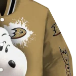 custom anaheim ducks snoopy head gold varsity jacket best selling