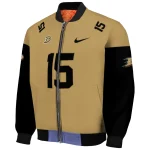 custom anaheim ducks team patch gold bomber jacket best selling