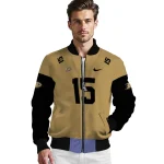 custom anaheim ducks team patch gold bomber jacket best selling