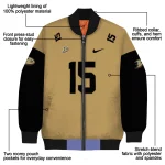 custom anaheim ducks team patch gold bomber jacket best selling
