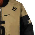 custom anaheim ducks team patch gold bomber jacket best selling
