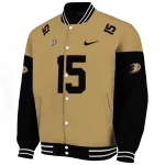 custom anaheim ducks team patch gold varsity jacket best selling