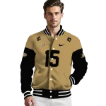 custom anaheim ducks team patch gold varsity jacket best selling