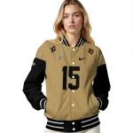 custom anaheim ducks team patch gold varsity jacket best selling
