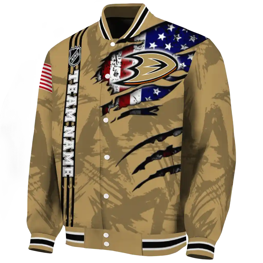custom anaheim ducks usa flag rips gold varsity jacket best selling custom anaheim ducks usa flag rips gold varsity jacket best selling