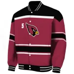 custom arizona cardinals stripe statement red black varsity jacket best selling