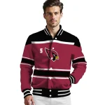 custom arizona cardinals stripe statement red black varsity jacket best selling