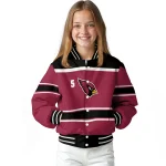 custom arizona cardinals stripe statement red black varsity jacket best selling