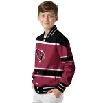 custom arizona cardinals stripe statement red black varsity jacket best selling