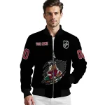custom arizona coyotes claw cut black bomber jacket best selling