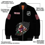 custom arizona coyotes claw cut black bomber jacket best selling