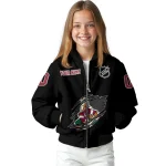 custom arizona coyotes claw cut black bomber jacket best selling