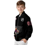 custom arizona coyotes claw cut black bomber jacket best selling