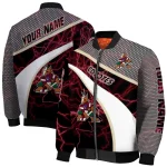 custom arizona coyotes electric flash red bomber jacket best selling