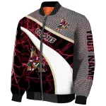 custom arizona coyotes electric flash red bomber jacket best selling