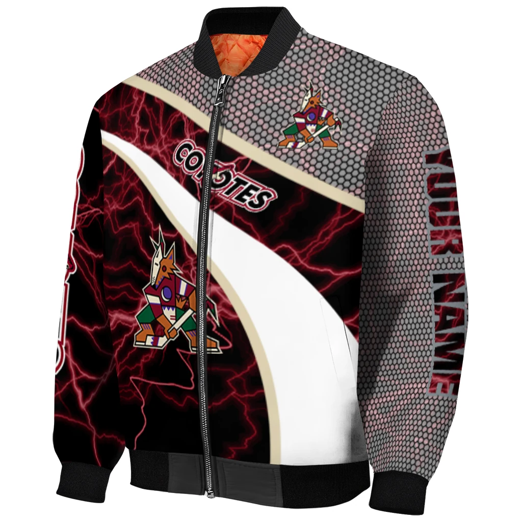 custom arizona coyotes electric flash red bomber jacket fashion forward custom arizona coyotes electric flash red bomber jacket fashion forward